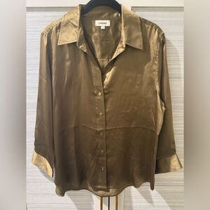 L'AGENCE Dark Green Button-Down Shirt